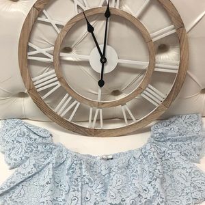 Lacy Baby Blue crop with sleeves